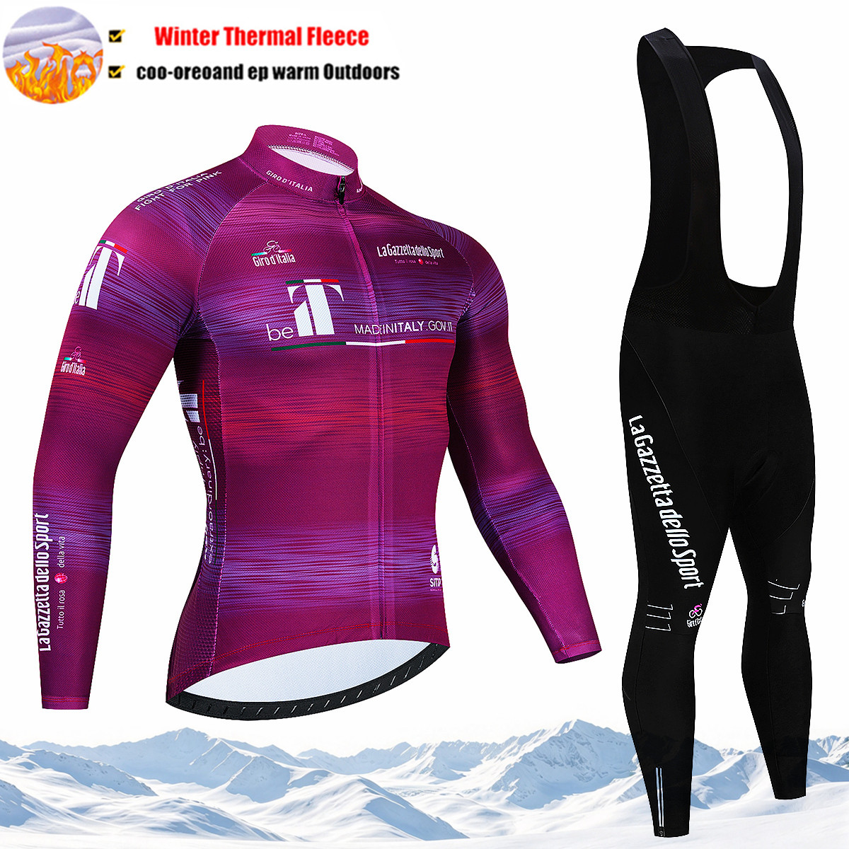 Cycling Bib Shorts - 자전거 의류 세트: 투르 드 이탈리아,